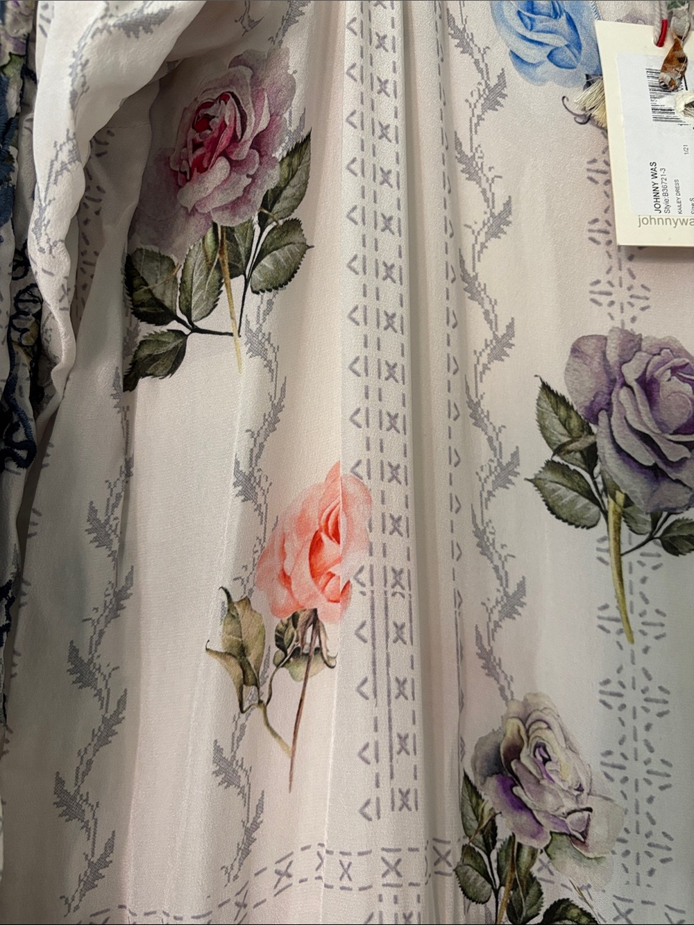 Johnny Was Biya Kailey Silk Floral Embroidered Knee Length Size Small NWT - Picture 5 of 8